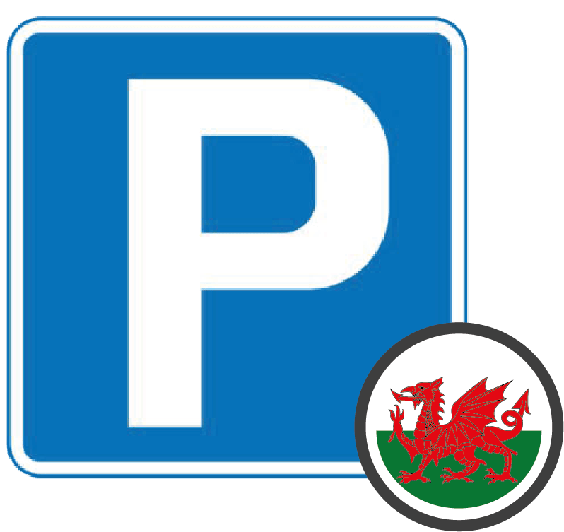 Blue 'P' Symbol Parking Sign for Wales