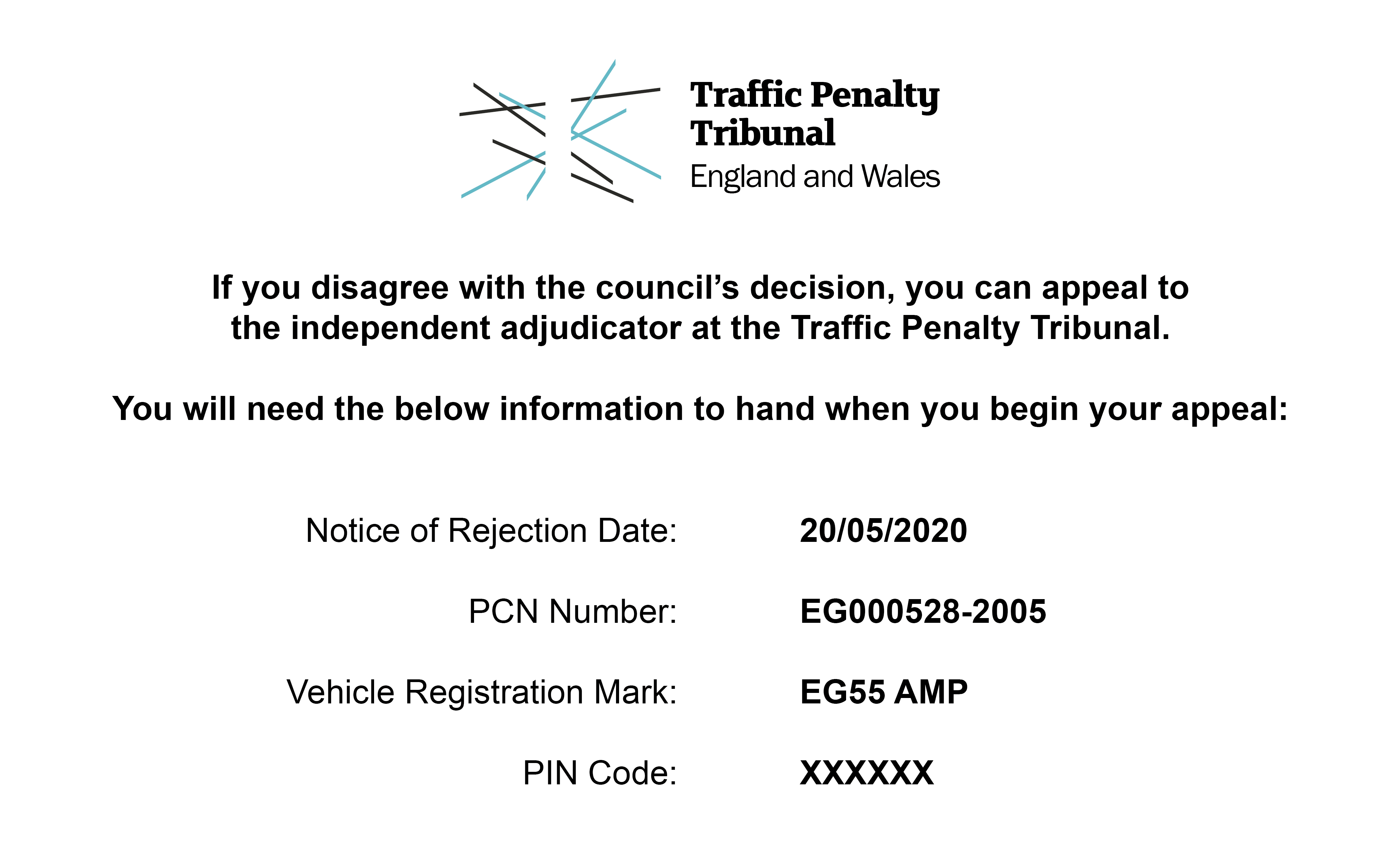 Submit an appeal - Traffic Penalty Tribunal In Pcn Appeal Letter Template