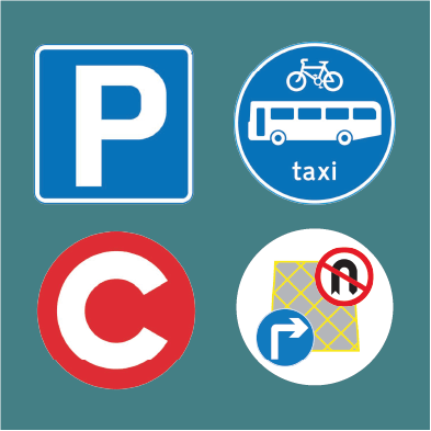 Button showing different traffic management signs indicating the different types of report by individual Penalty Type that are available