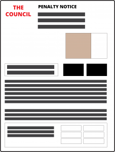 Graphic showing a Littering from Vehicles Penalty Notice