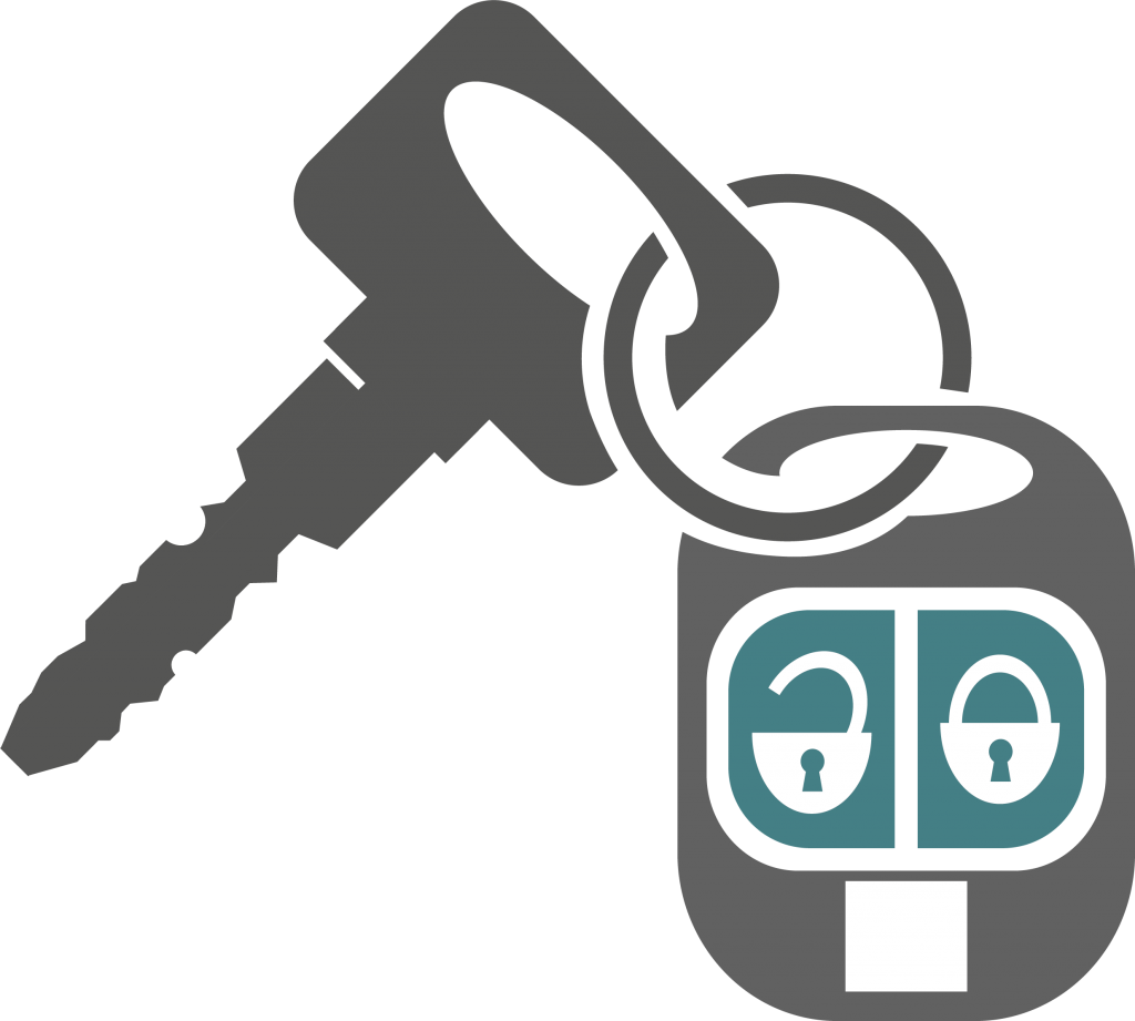 Icon of a vehicle key indicating ownership of the vehicle