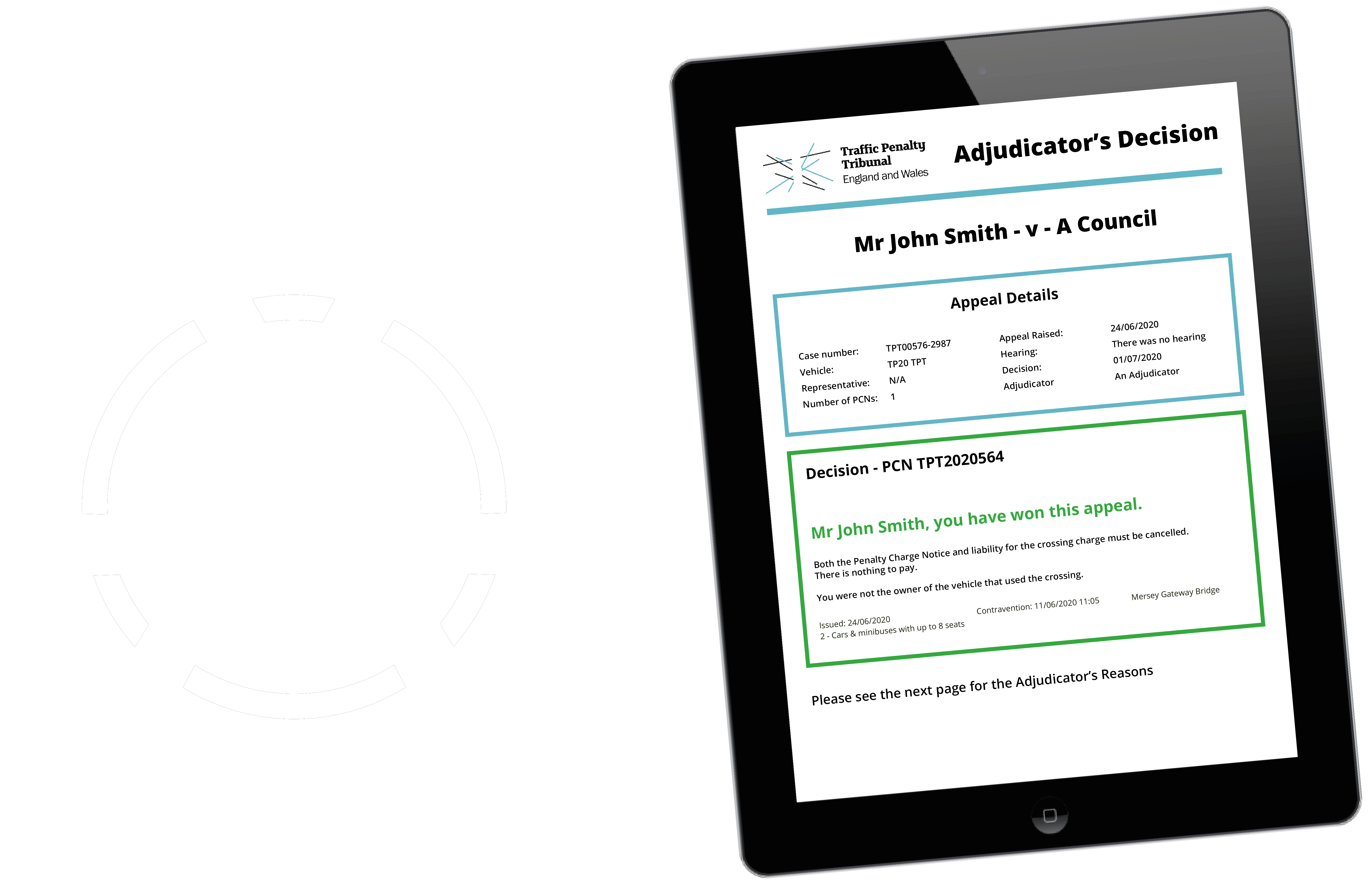 Icons depicting option between having a Telephone or Video Hearing with an Adjudicator or receiving a decision fully online