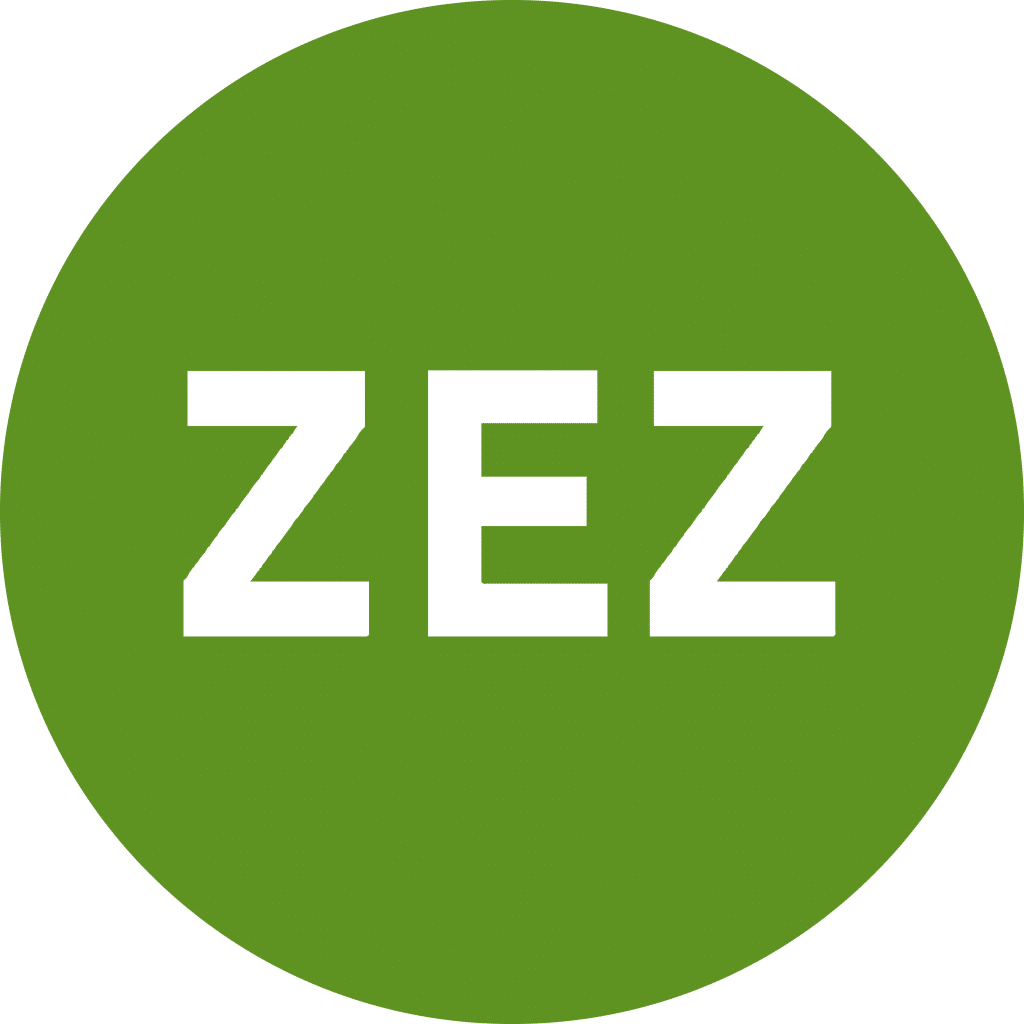 Zero Emission Zone sign a green circle with the letters ZEZ