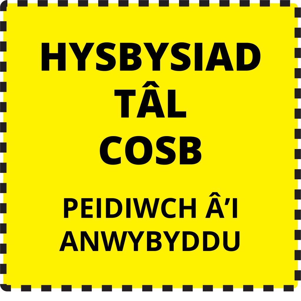 Graffeg yn dangos Hysbysiad Tâl Cosb Parcio Cymreig fel y byddai'n ymddangos ynghlwm wrth ffenestr flaen Graphic showing a Welsh Parking Penalty Charge Notice as would appear attached to a windscreen