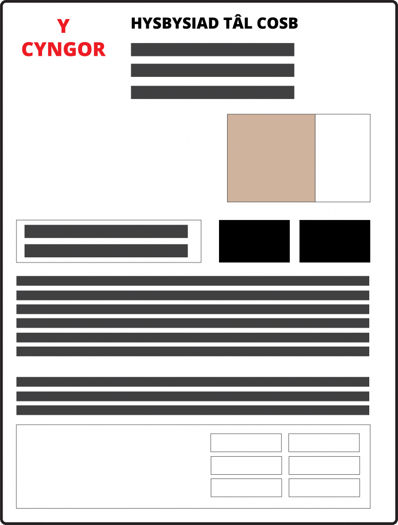 Graphic showing a Welsh Parking Penalty Charge Notice as would appear when sent through the post