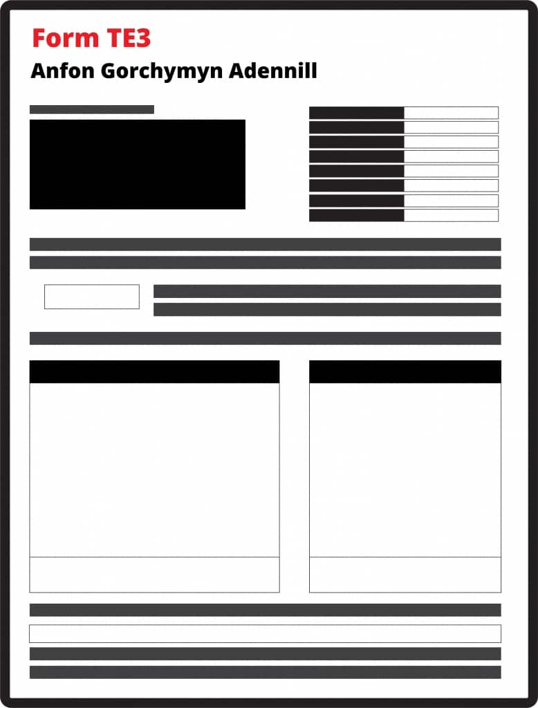 Graphic showing a Welsh Order for Recovery document