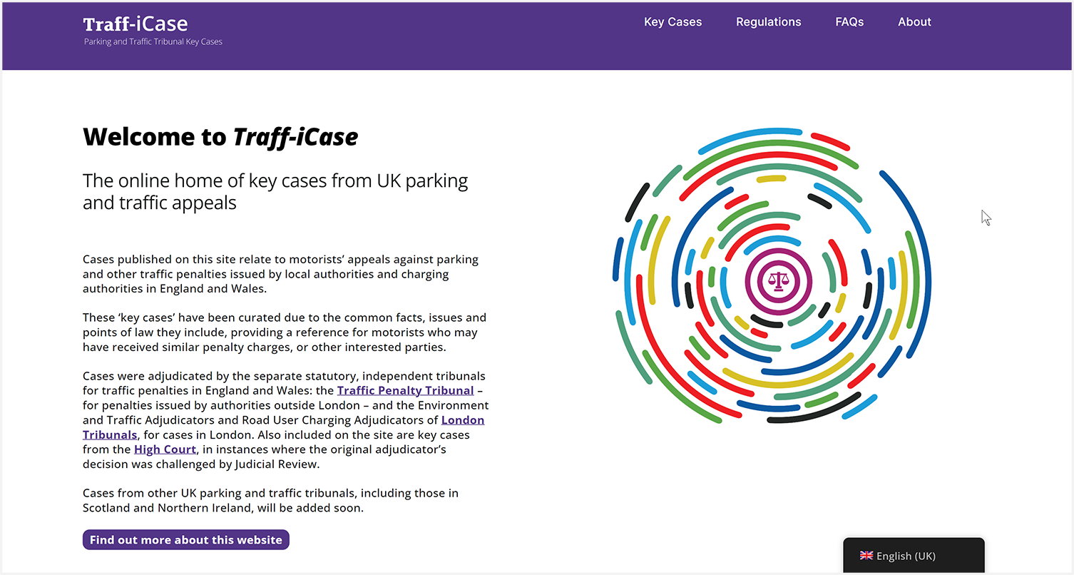 Screenshot of Traff-iCase Key Cases Website Homepage